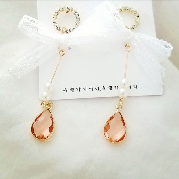 💎NEW💎HANDMADE ROMANTIC CRYSTAL DROP EAR - Picture 3 of 7